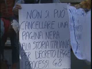 PRESIDIO A GENOVA CONTRO IL BLOCCO DEI PROCESSI G8