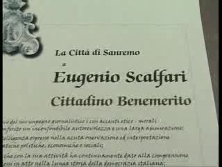 SANREMO, EUGENIO SCALFARI CITTADINO BENEMERITO