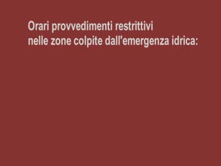 EMERGENZA IDRICA, LA MAPPA DELLE SOSPENSIONI