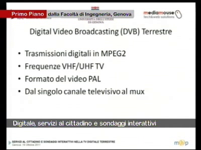 SERVIZI AL CITTADINO E SONDAGGI INTERATTIVI NELLA TV DIGITALE TERRESTRE - INTRODUZIONE - PARTE 8