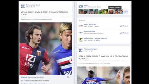 BOOM DI MESSAGGI, VOTA IL DERBY SU FACEBOOK