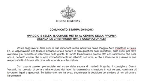 IL PD ATTACCA DORIA: 