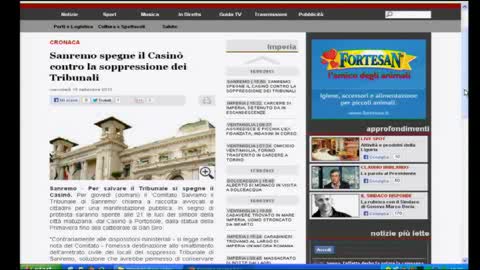 SANREMO SPEGNE IL CASINO' PER IL SUO TRIBUNALE