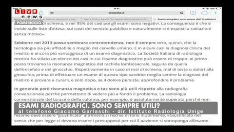 DENUNCIA A LIVE NEWS: UNA RADIOGRAFIA SU TRE E' INUTILE 