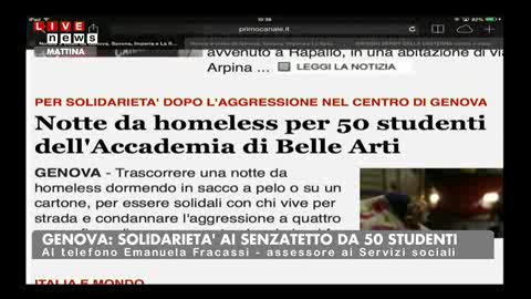 NOTTE DA HOMELESS PER 50 STUDENTI DI 'BELLE ARTI'