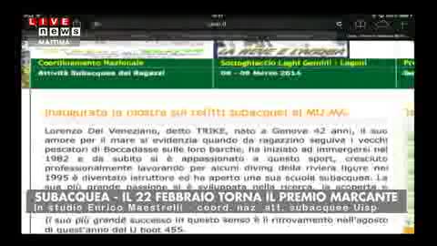 SUBACQUEA UISP, IL 22 FEBBRAIO TORNA IL PREMIO MARCANTE