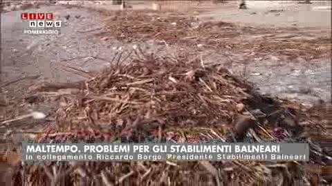 DETRITI DA MALTEMPO, PROBLEMI PER STABILIMENTI BALNEARI