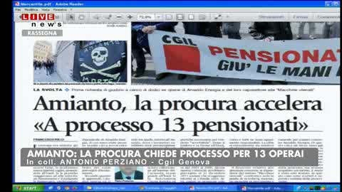 AMIANTO, 13 PENSIONATI A PROCESSO E 600 OPERAI BLOCCATI