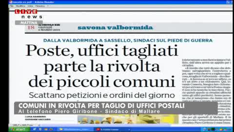 COMUNI VAL BORMIDA IN RIVOLTA PER TAGLIO DI UFFICI POSTALI