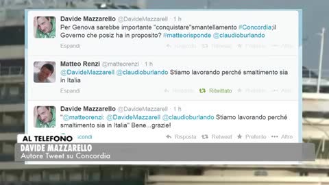 CONCORDIA: GENOVESE SCRIVE UN TWEET E RENZI RISPONDE