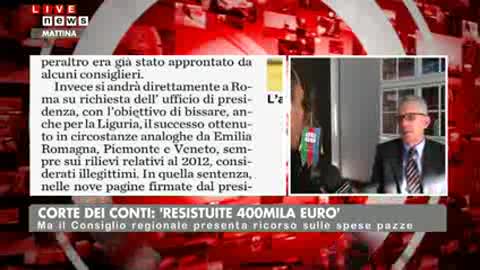 SPESE PAZZE, LA REGIONE FA RICORSO CONTRO LA RESTITUZIONE