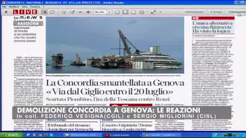 CONCORDIA, I SINDACATI: 