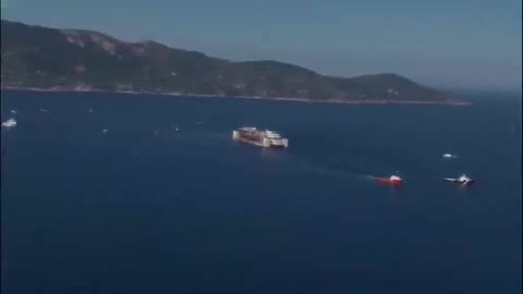 COSTA CONCORDIA IN NAVIGAZIONE, IMMAGINI AEREE