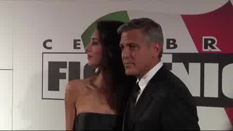 CLOONEY E AMAL A FIRENZE PER GALA CON BOCELLI (IMMAGINI)