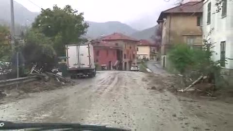 Alluvione, la drammatica situazione di Montoggio