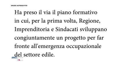 ANCE GENOVA - ASSEDIL Emergenza occupazionale settore edile