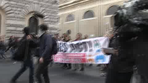 Jobs act, manifestazione fuori dal Senato