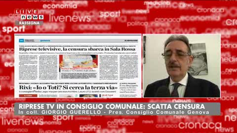 Riprese tv in Sala Rossa a Genova verso la censura 