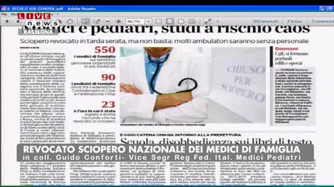 Revocato lo sciopero dei medici di famiglia, Conforti: 