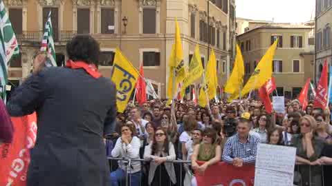 Scuola, manifestazione di protesta contro il ddl a Montecitorio