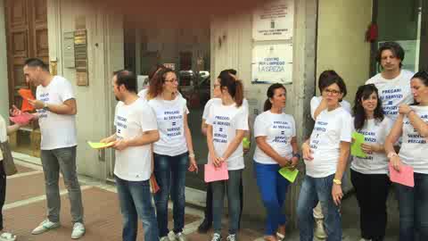 Protesta dei lavoratori del Centro per l'impiego