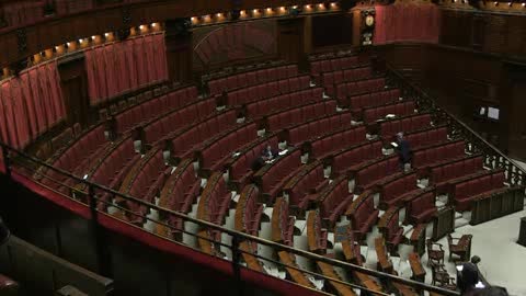 L'aula della Camera deserta durante la discussione sulle intercettazioni