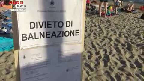 Divieto di balneazione dopo lo sversamento