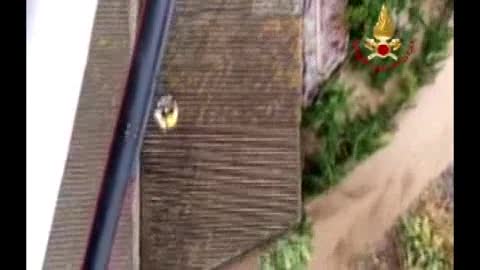 Spettacolare salvataggio dei Vigili del Fuoco nel fiume