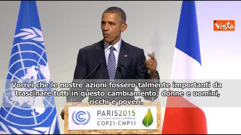 Conferenza sul clima, Obama: 