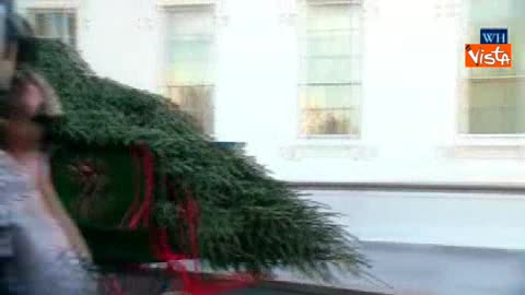 L'arrivo dell'albero di Natale alla Casa Bianca con Michelle Obama