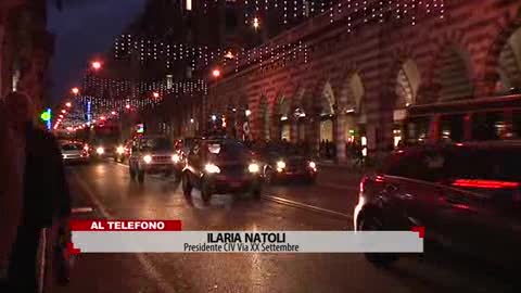 Genova si illumina per le festività: il centro città si prepara al Natale con le luci di di via XX Settembre