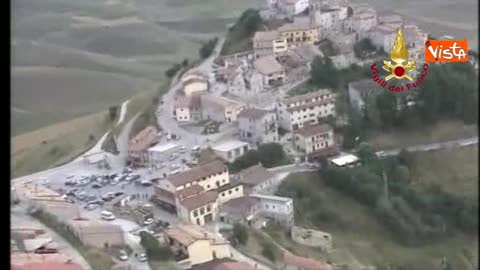 Terremoto in centro Italia, Norcia vista dall'alto 