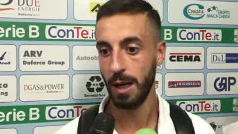 Entella, la gioia di Caputo dopo il successo con l'Avellino: 