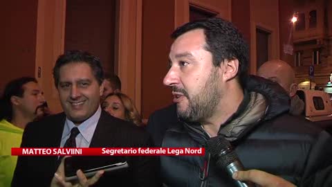 Salvini a Genova per il no al referendum. 