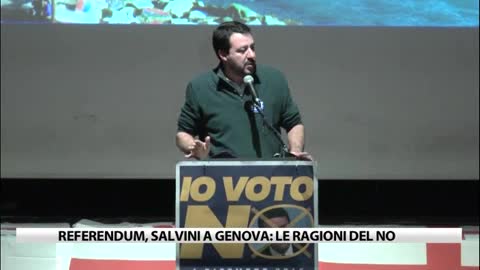 Referendum, Matteo Salvini a Genova: le ragioni del No