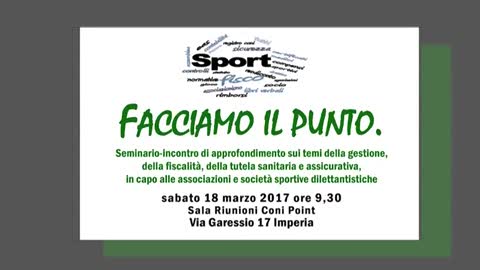 'Facciamo il punto' ad Imperia, aggiornamento fiscale per società sportive