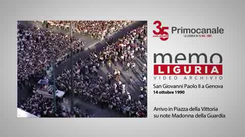 35 anni di Primocanale, l'arrivo di San Giovanni Paolo II in piazza della Vittoria nel 1990