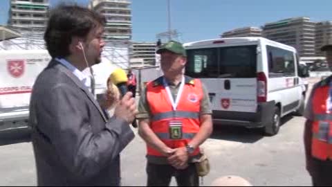 Papa Francesco a Genova, in piazzale Kennedy volontari delle forze armate