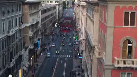 Corteo antifascista da piazza Alimonda a De Ferrari, i manifestanti lungo via XX settembre