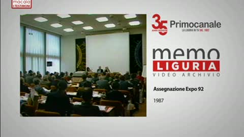 Il momento dell'assegnazione a Genova dell'Expo' 1992