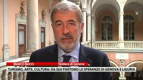 Convegno Cristoforo Colombo, l'intervento del sindaco di Genova Marco Bucci 