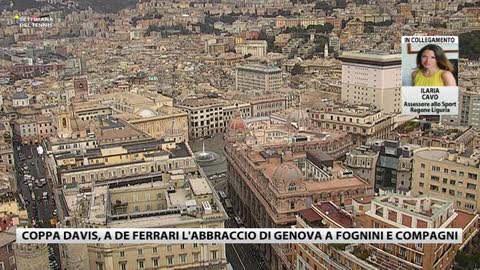 Davis a Genova, l'abbraccio agli azzurri nel porticato di Palazzo Ducale. L'Assessore Regionale allo Sport Cavo: "Un evento per tutta la città"