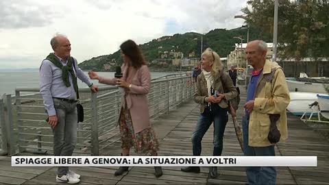 Accanto alla spiaggia di Voltri c'è la passeggiata con le 'interferenze'