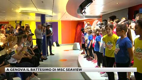 Msc Seaview, l'inaugurazione dell'area kids con il coro dell'Antoniano