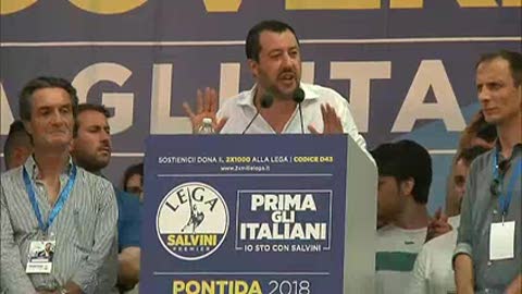 Pontida 2018, l'intervento dal palco di Matteo Salvini (2)