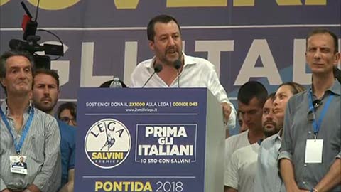 Pontida 2018, l'intervento dal palco di Matteo Salvini (3)