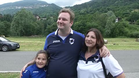 Sampdoria, al campo di allenamento una famiglia di Padova tutta blucerchiata