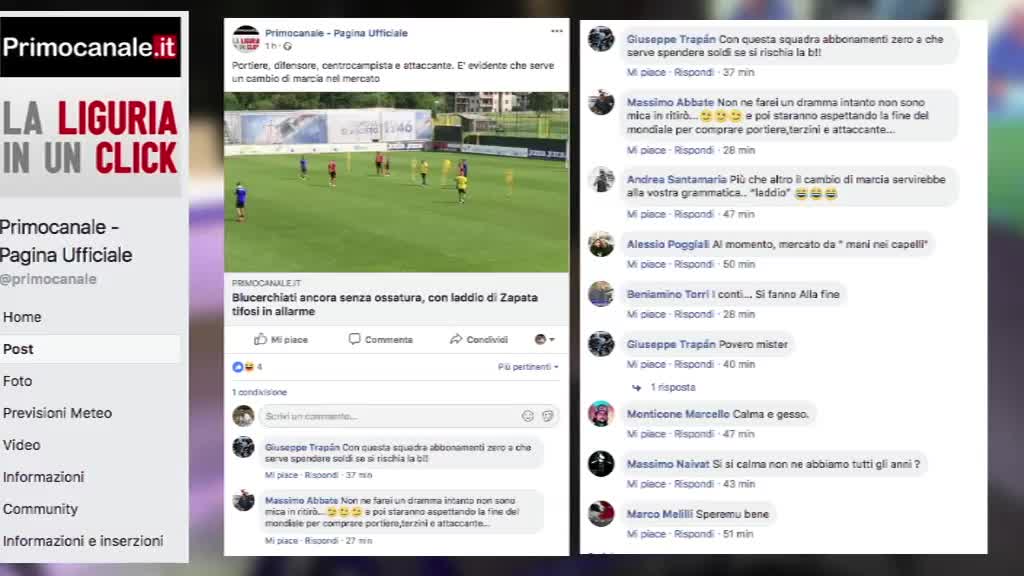  Sampdoria, Zapata lascia i blucerchiati e su Facebook è un fiume di critiche