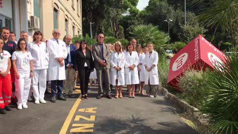 Crollo ponte, il minuto di silenzio al Policlinico San Martino di Genova