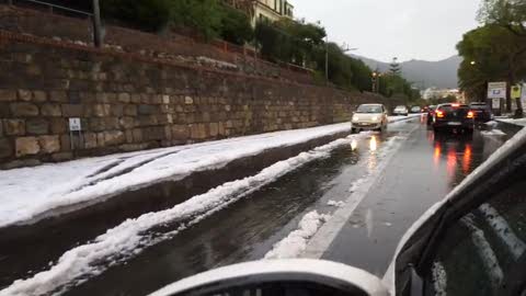 Maltempo nel savonese, violenta gradinata ad Alassio 